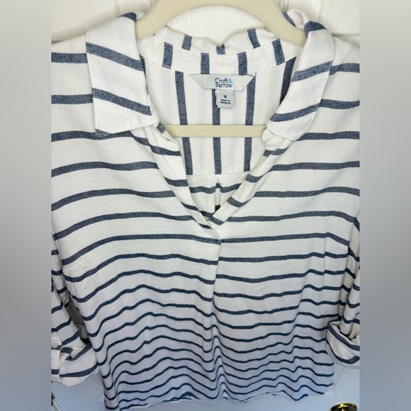 Blue stripe cotton blend tunic - Picture 2 of 3